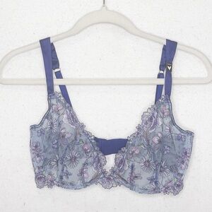 Victoria’s Secret Unlined Hummingbird Floral Embroidered Demi Bra 34DD